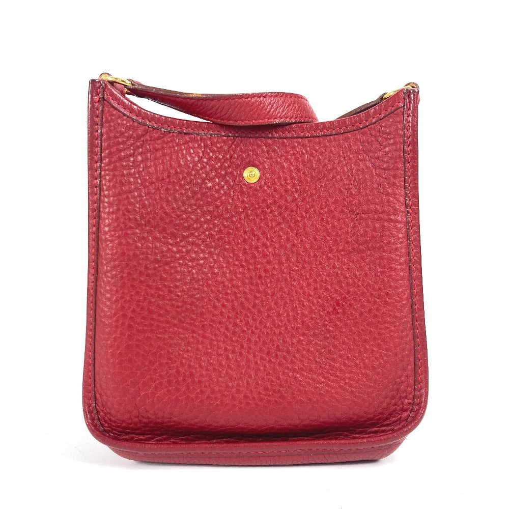 HERMES Shoulder Bag Taurillon Clemence Red Evelyn TPM Women