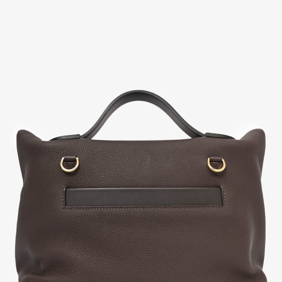 Hermès Brown 'Ebene' Togo Leather/Matte Alligator Touch 24/24 29 Top Handle GHW w/ Strap | Studio Nafay