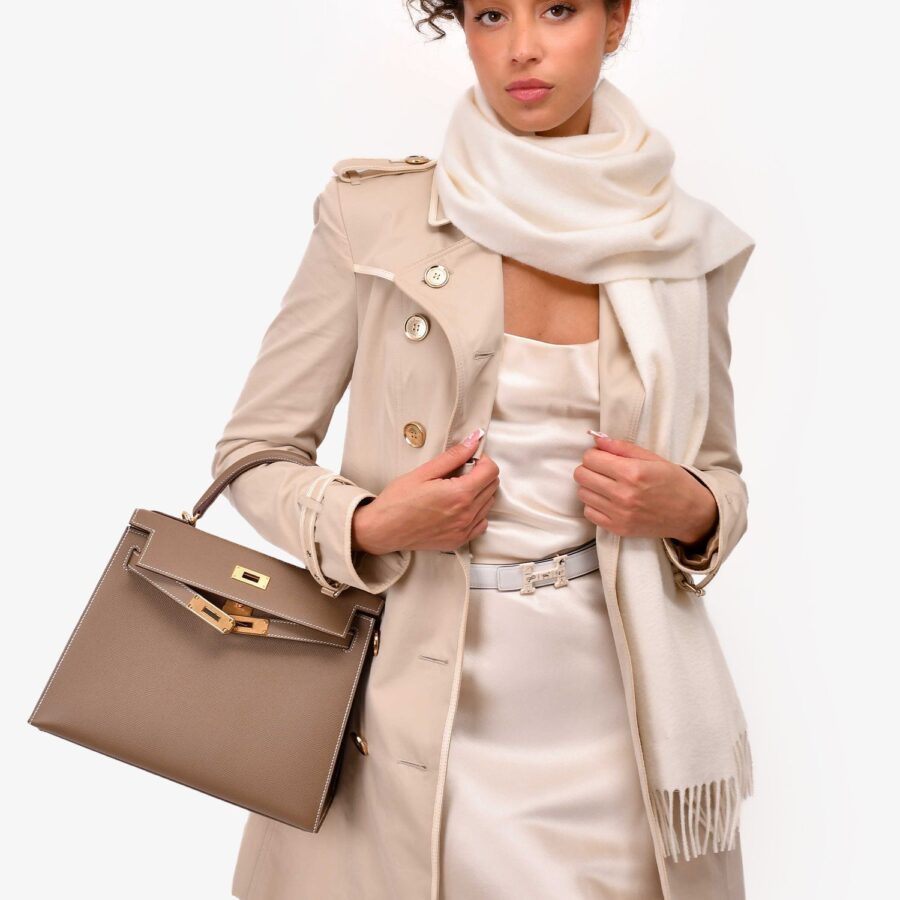 Hermès Etoupe Epsom Leather Kelly 28 | Studio Nafay
