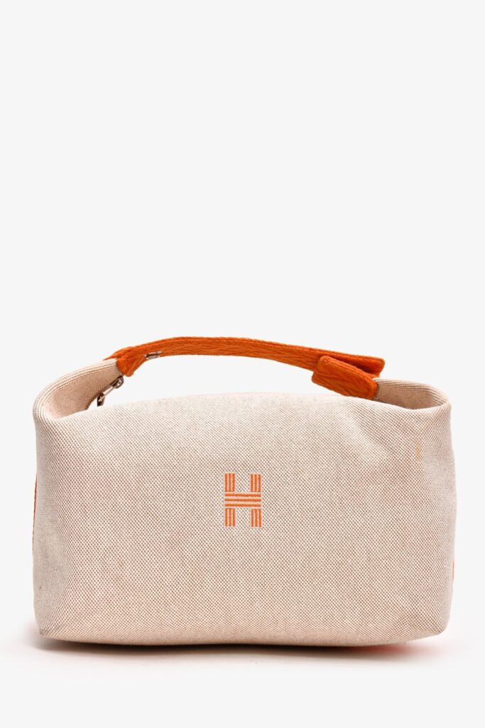 Hermès Beige/Orange Canvas Large Bride-a-Brac Case - Product Image 2