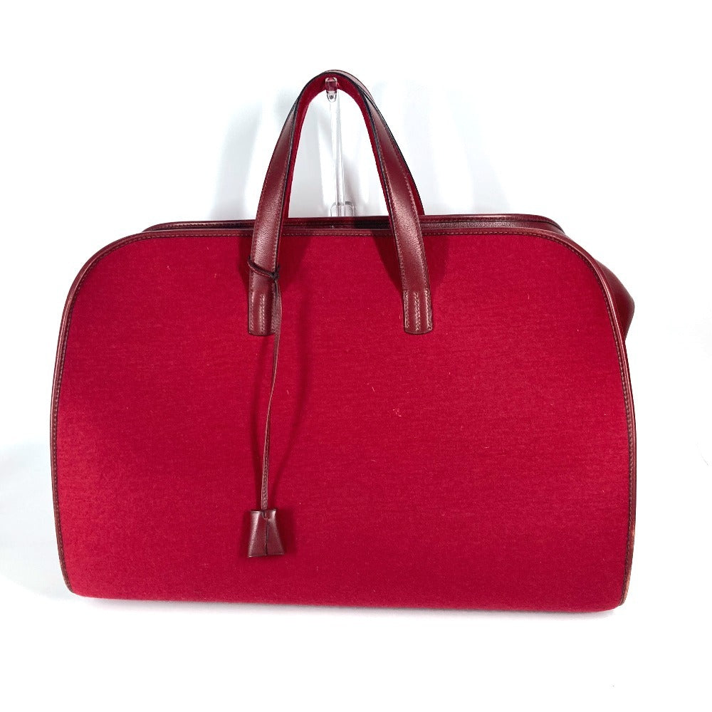 HERMES Boston Duffel bag Felt, Leather Red H punching logo Hood