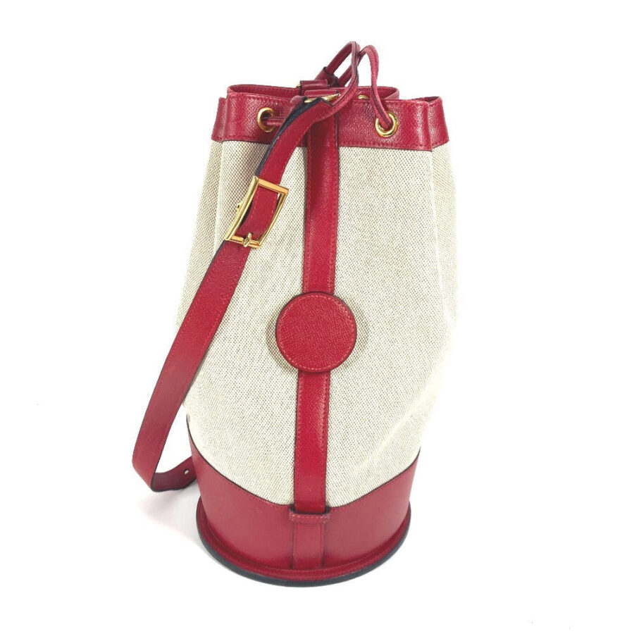 HERMES Shoulder Bag Leather / canvas Red Standy | Studio Nafay