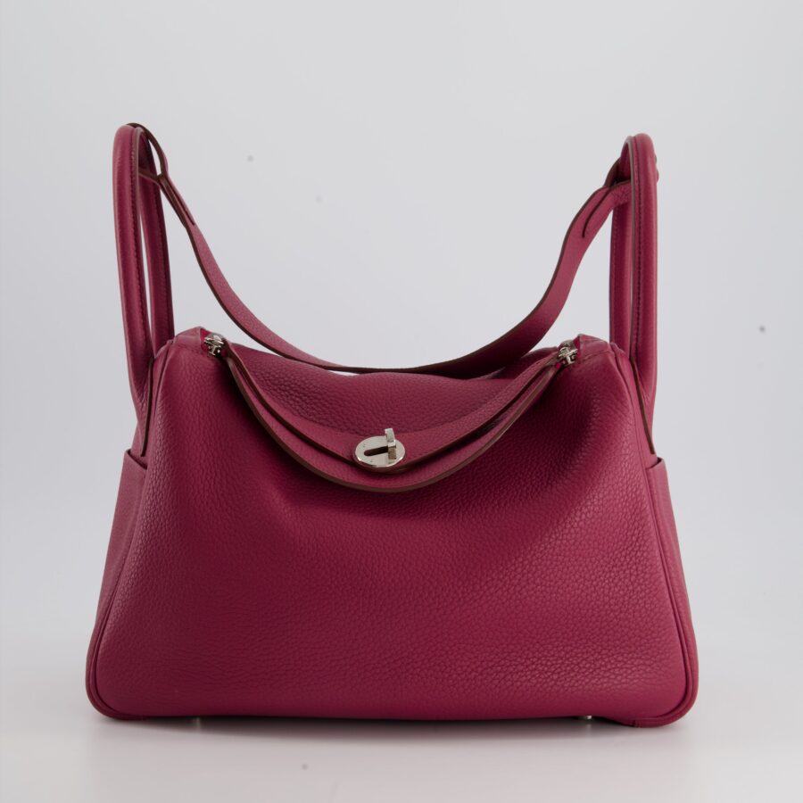 Hermes Lindy Bag 30cm in Rouge Galance in Togo Leather with Palladium Hardware | Studio Nafay