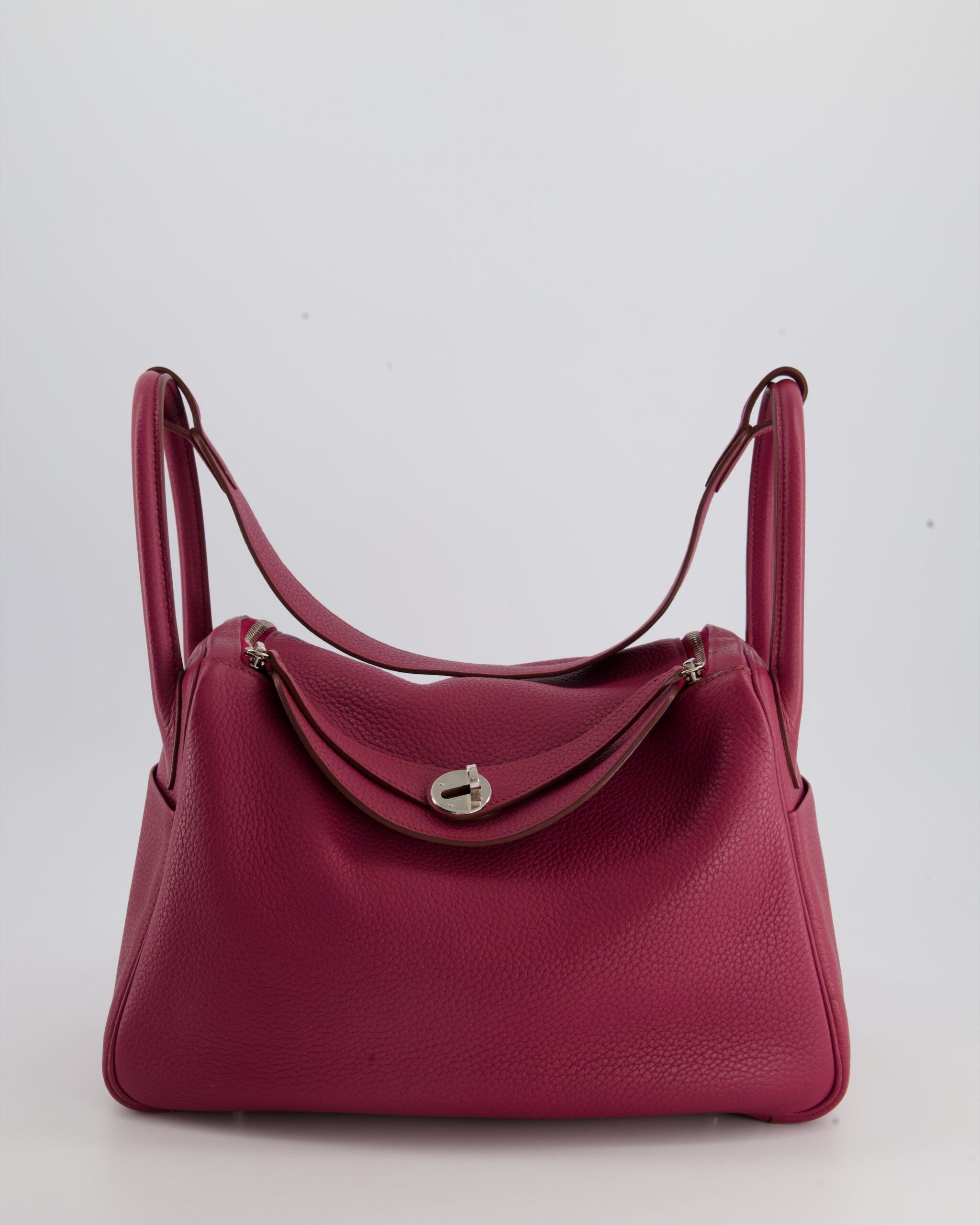 Hermes Lindy Bag 30cm in Rouge Galance in Togo Leather with Palladium Hardware