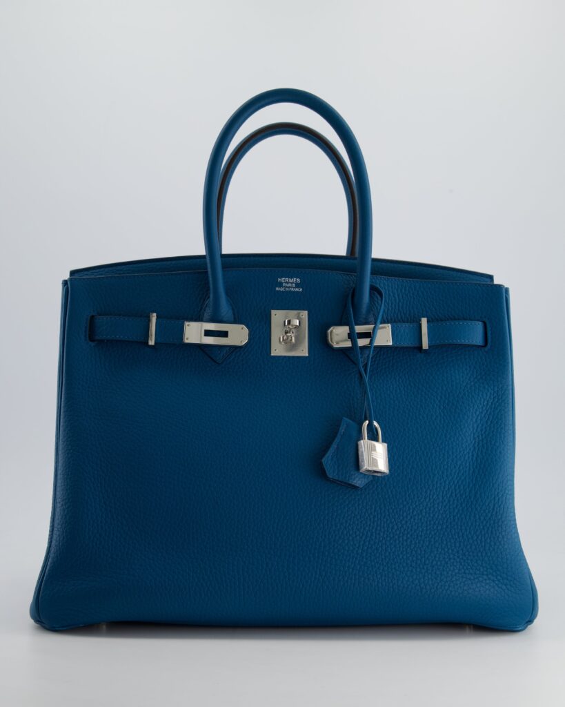Hermes Birkin 35cm Bag in Blue Petrole Togo Leather with Palladium Hardware - Product Image 2