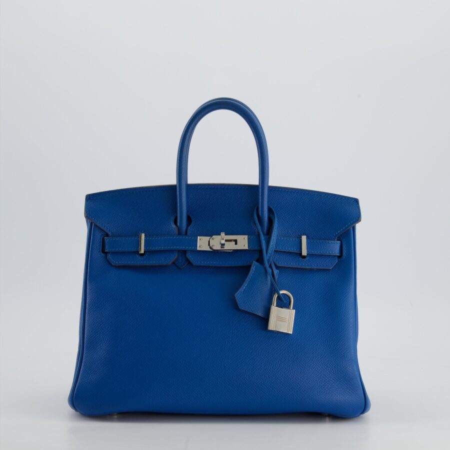 Hermes Birkin 25 Retourne Bag in Bleu De Galice Epsom Leather with Palladium Hardware | Studio Nafay