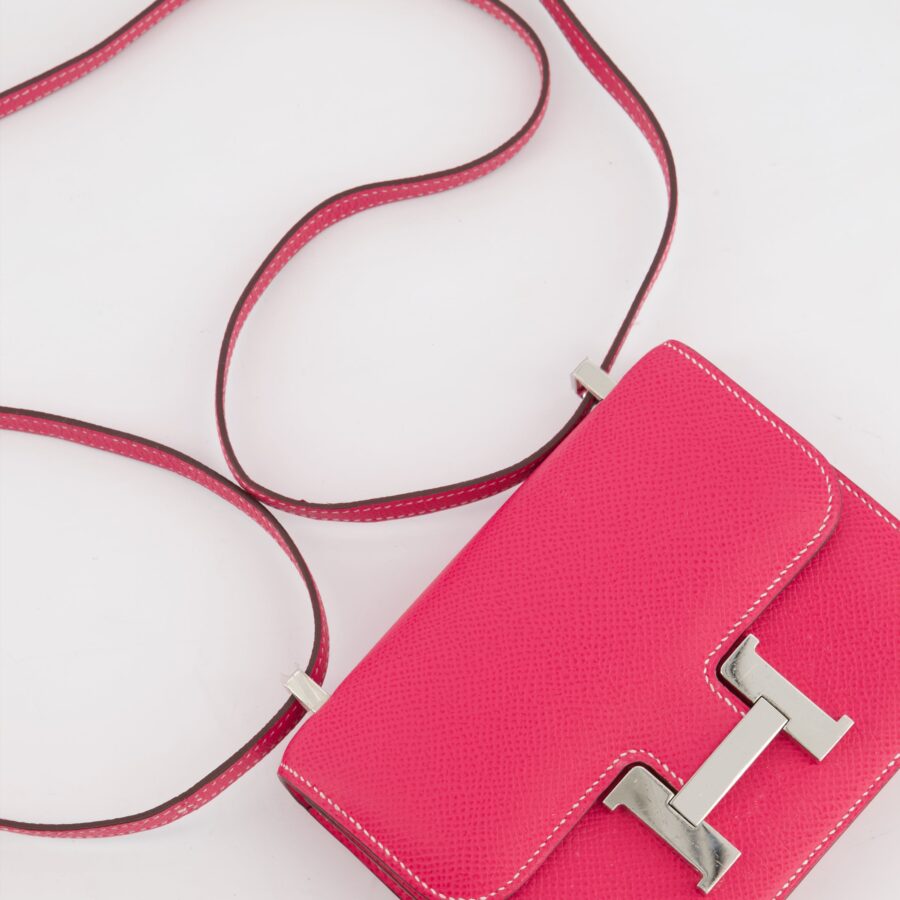 *RARE HOT* Hermes Constance II Micro Bag in Rose Tyrien Epsom Leather with Palladium Hardware | Studio Nafay