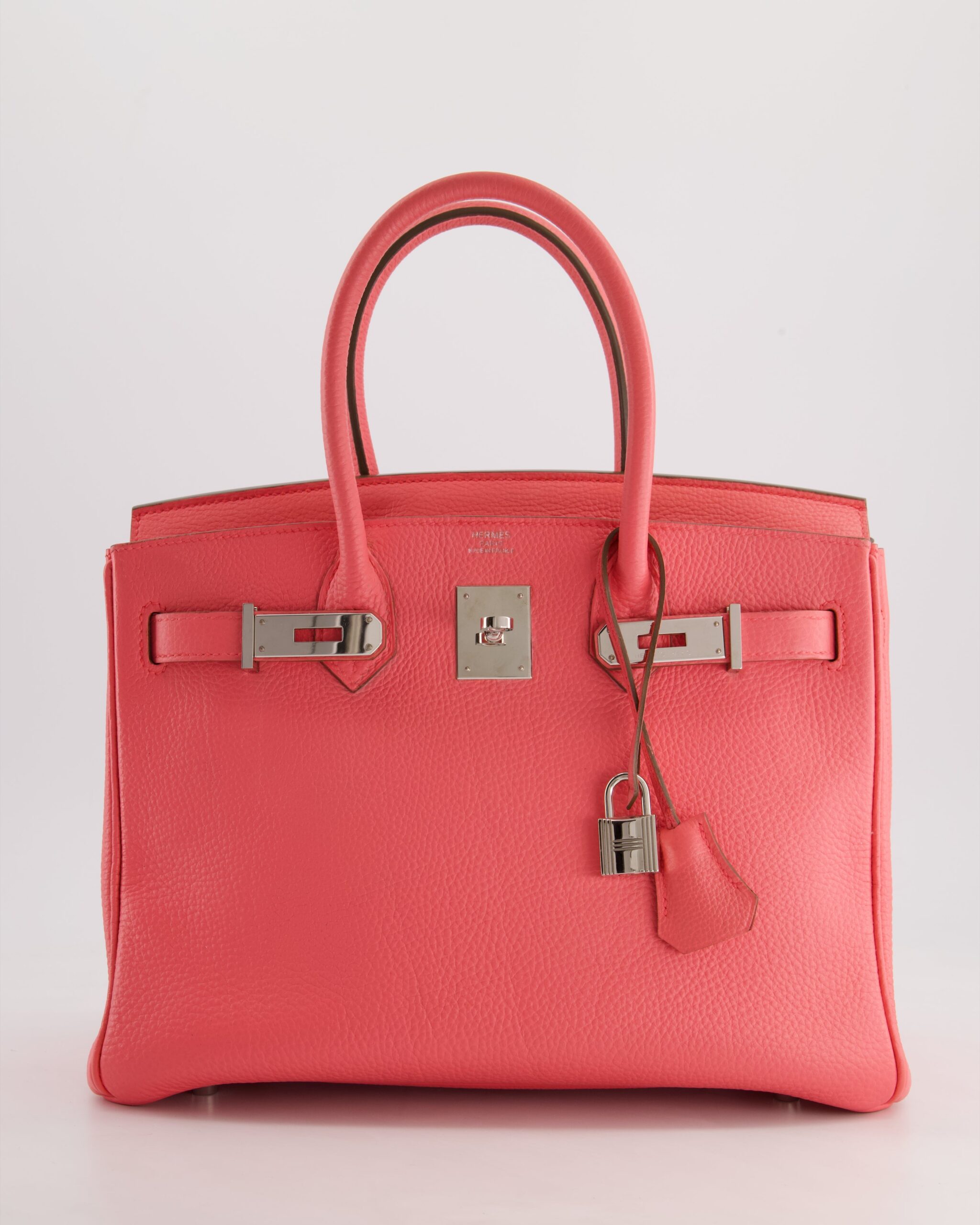 Hermes Birkin 30cm Retourne Bag in Rose Lipstick Togo Leather and Palladium Hardware