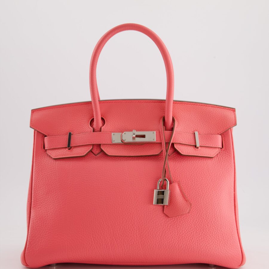 Hermes Birkin 30cm Retourne Bag in Rose Lipstick Togo Leather and Palladium Hardware | Studio Nafay
