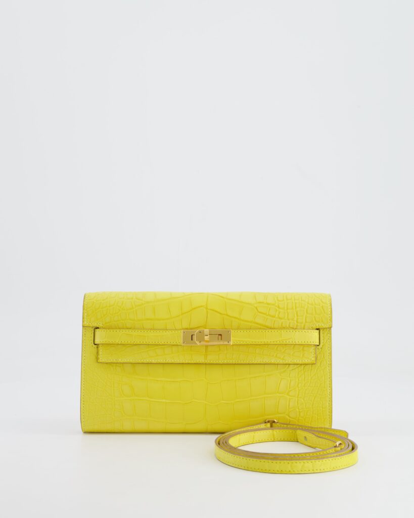 *RARE* Hermes Kelly To Go Bag in Jaune Mimosa Alligator Mississippiensis Leather with Gold Hardware - Product Image 2