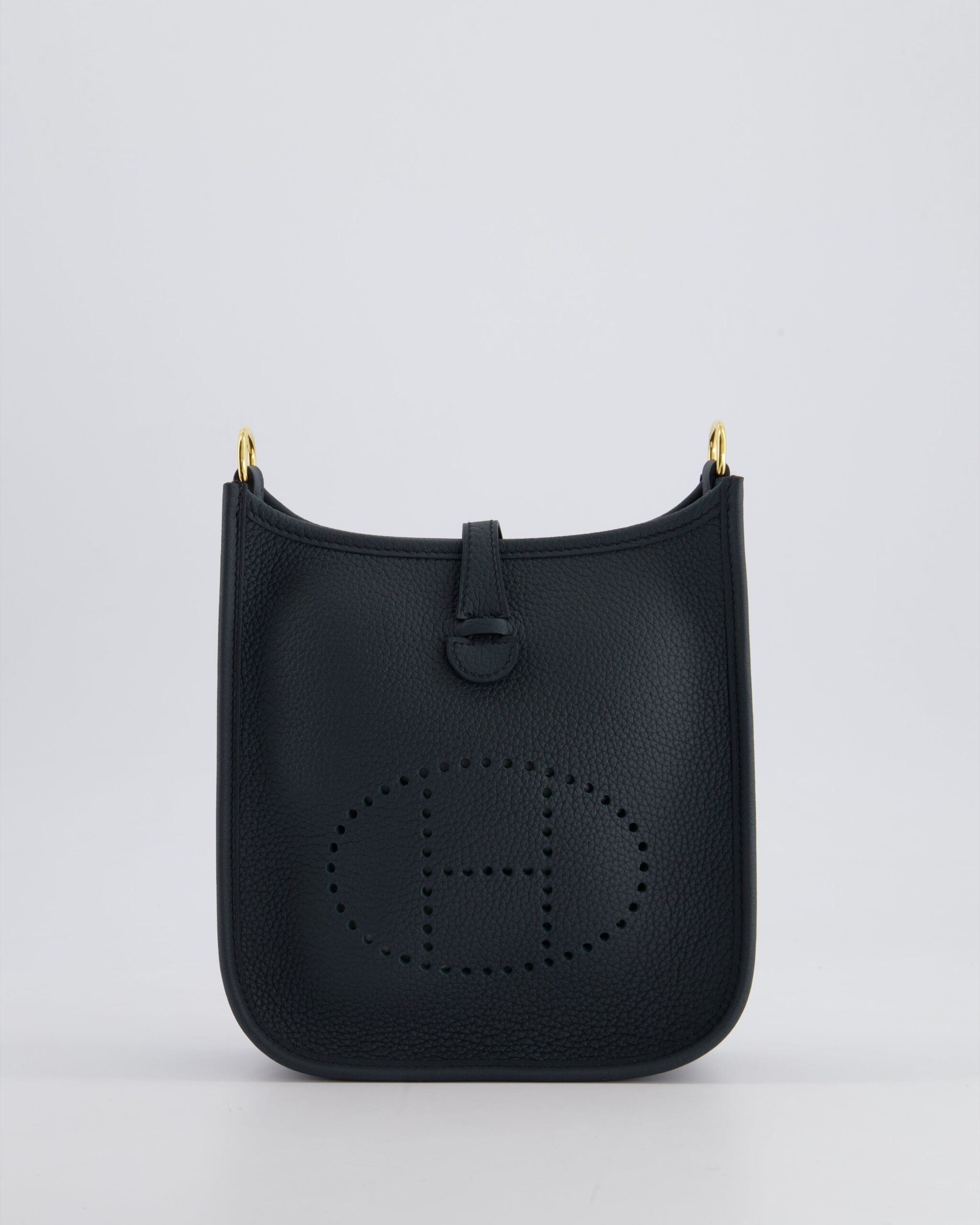 *RARE* Hermes Mini Evelyne 16 Bag in Vert Rousseau Maurice Leather with Gold Hardware & Vert Cypress Sangle Wooly Unicolore Strap