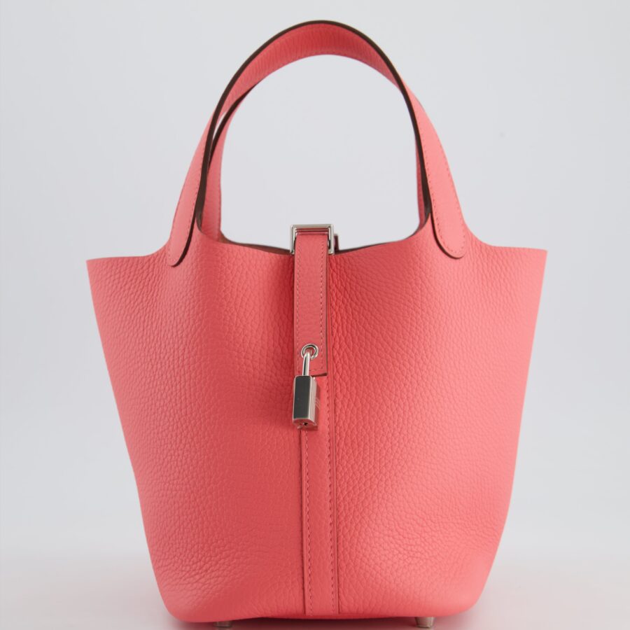 *HOT* Hermes Picotin Lock Bag 18cm in Rose Azalee Clemence Leather with Palladium Hardware | Studio Nafay