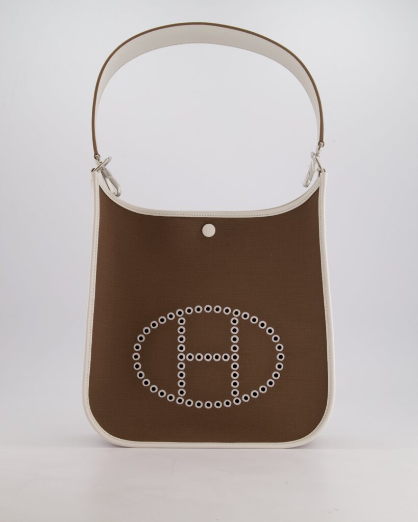 Hermes Evelyne 29 in Neo Etoupe Canvas and White with Palladium Hardware - Product Image 2