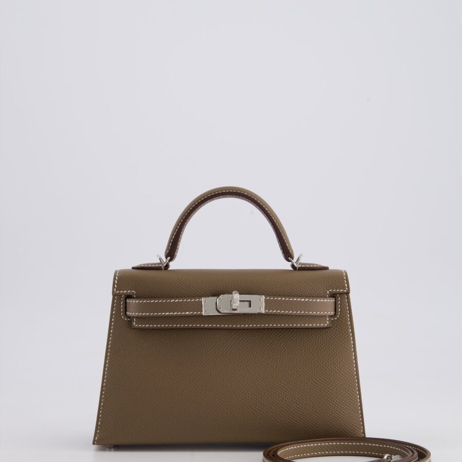 *HOT* Hermes Mini Kelly II 20 Bag in Etoupe Epsom Leather with Palladium Hardware | Studio Nafay