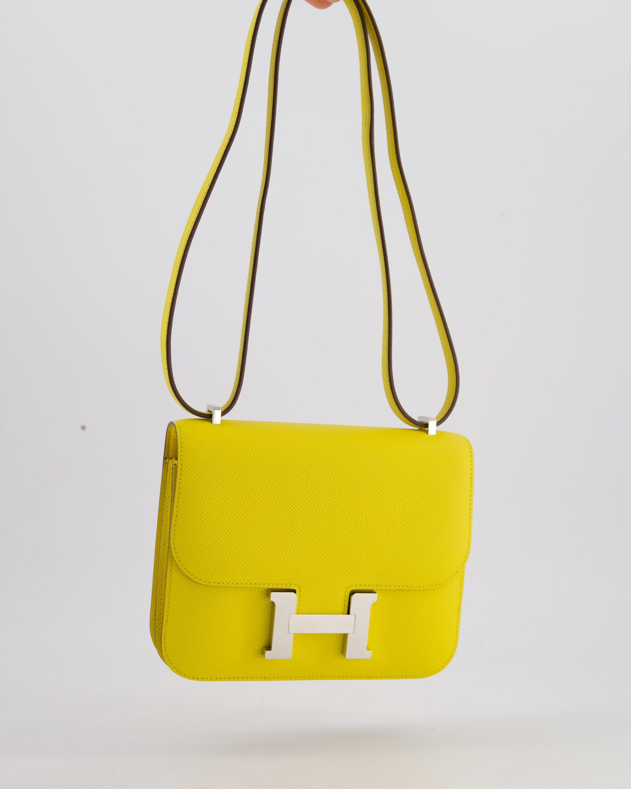 Hermes Constance III 18 Miroir Bag in Jaune De Naples Epsom Leather with Palladium Hardware
