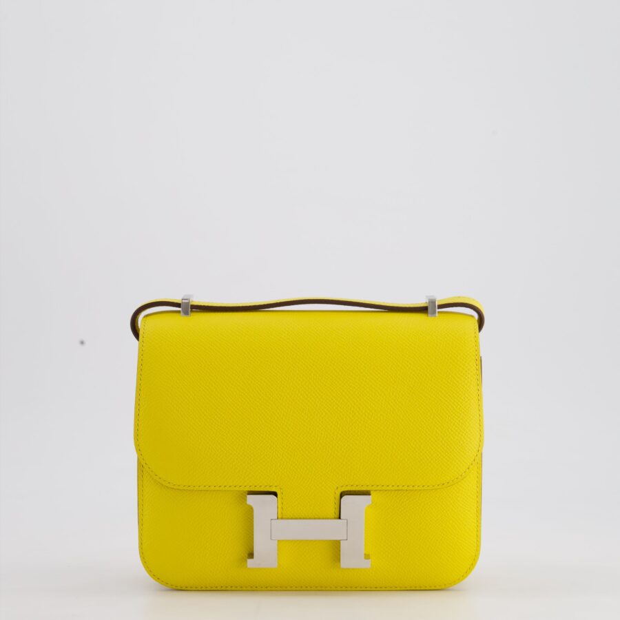 Hermes Constance III 18 Miroir Bag in Jaune De Naples Epsom Leather with Palladium Hardware | Studio Nafay