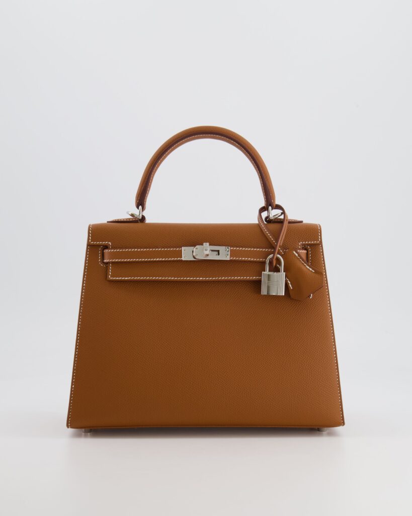 Hermes Kelly 25 Sellier Bag in Gold Epsom Leather with Palladium Hardware - Product Image 2