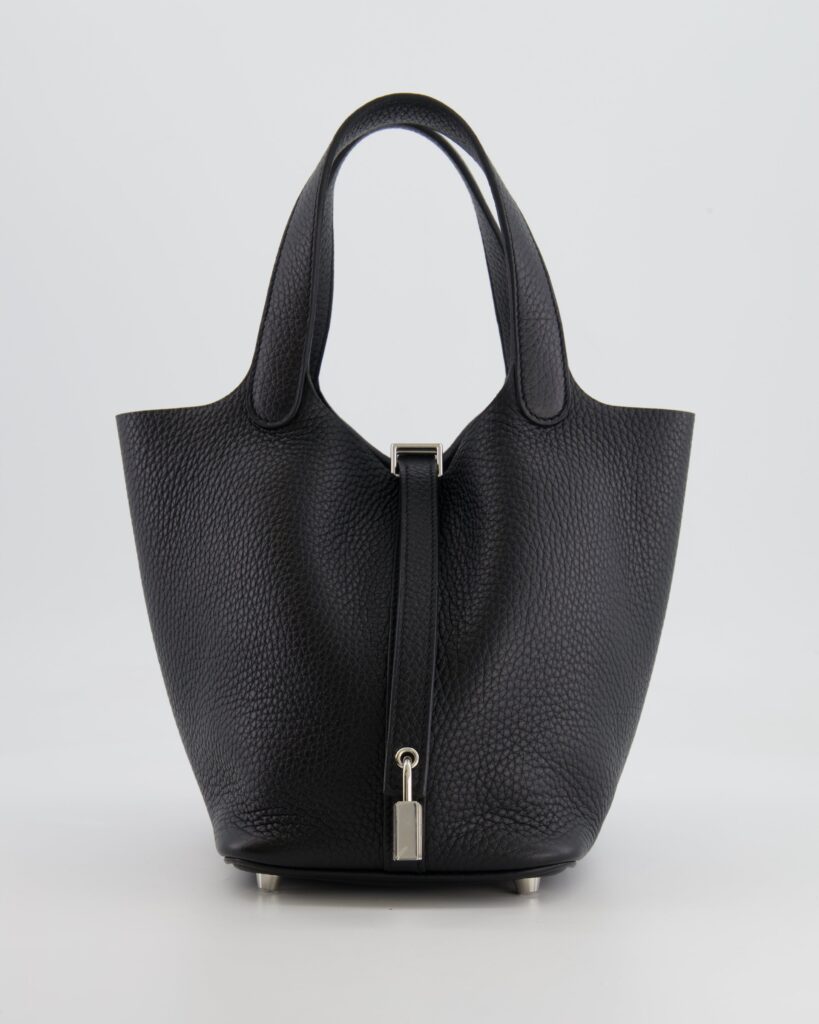 Hermes Picotin 18cm Lock Bag in Noir Clemence Leather with Palladium Hardware - Product Image 2