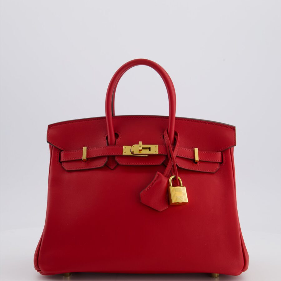 Hermes Birkin 25 Retourne Bag in Rouge Grenat Swift Leather with Gold Hardware | Studio Nafay