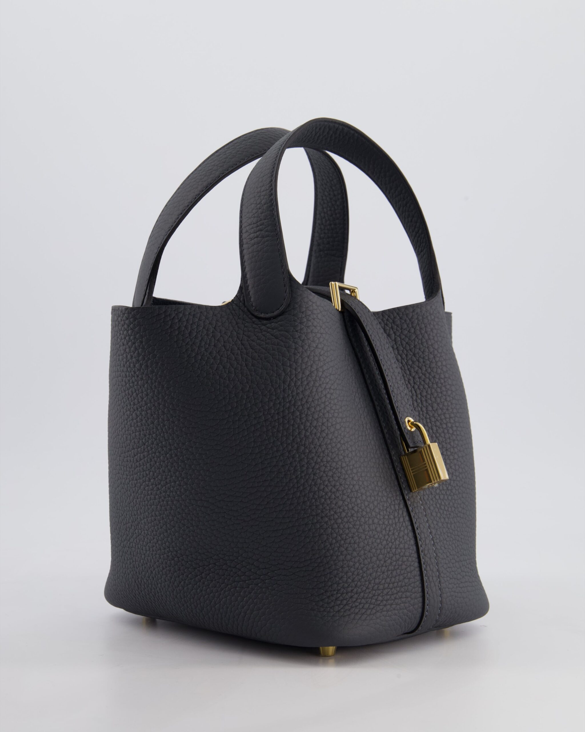 *HOT* Hermes Picotin Lock 18 Bag in Gris Misty Clemence Leather with Permabrass Hardware