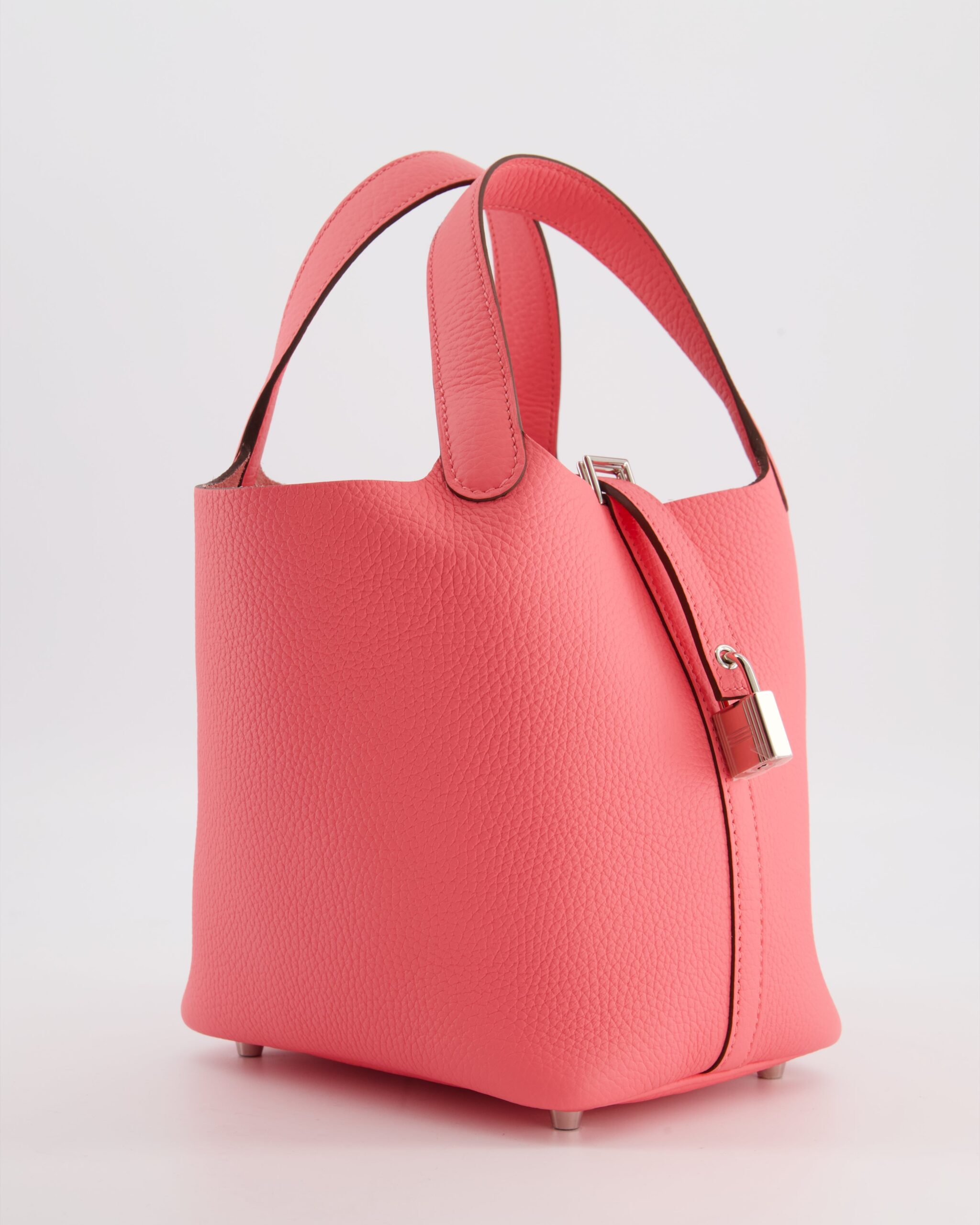 Hermes Picotin Lock 18 Bag in Rose Azalee Clemence Leather with Palladium Hardware