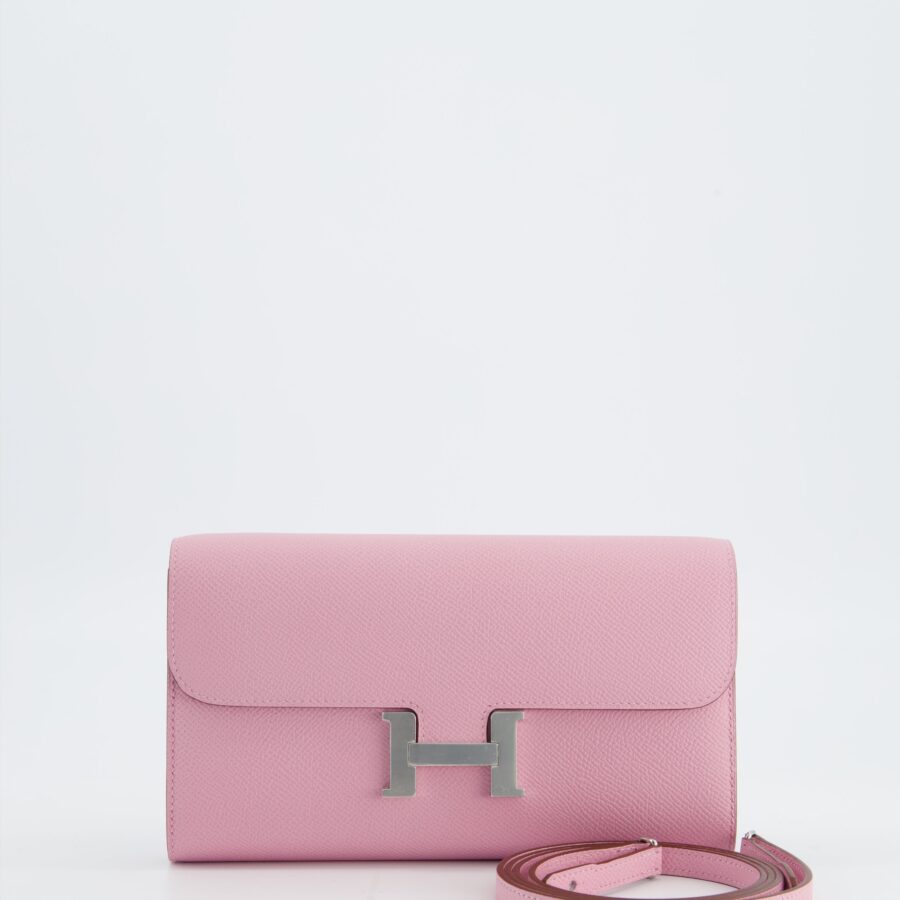 Hermes Constance To Go Bag in Mauve Sylvestre Epsom Leather with Palladium Hardware | Studio Nafay
