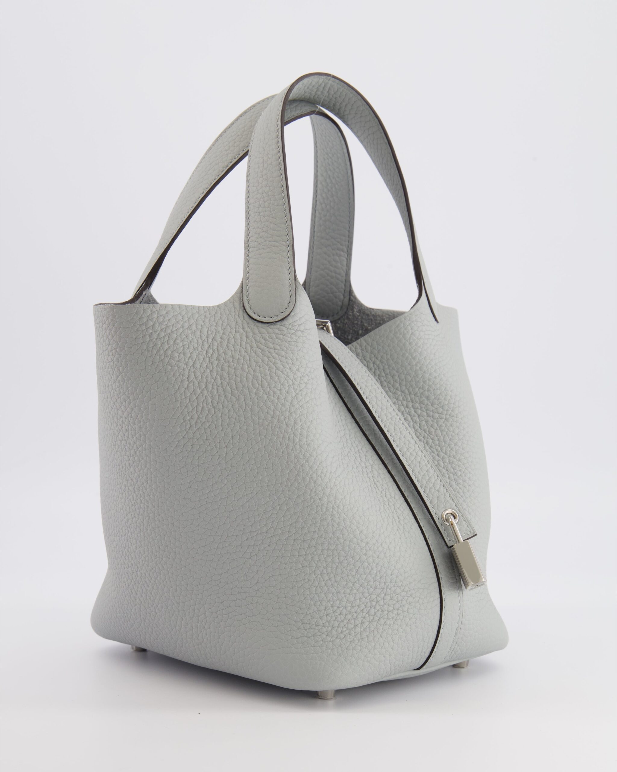 *HOT* Hermes Picotin Lock Bag 18cm in Bleu Glacier Clemence Leather with Palladium Hardware