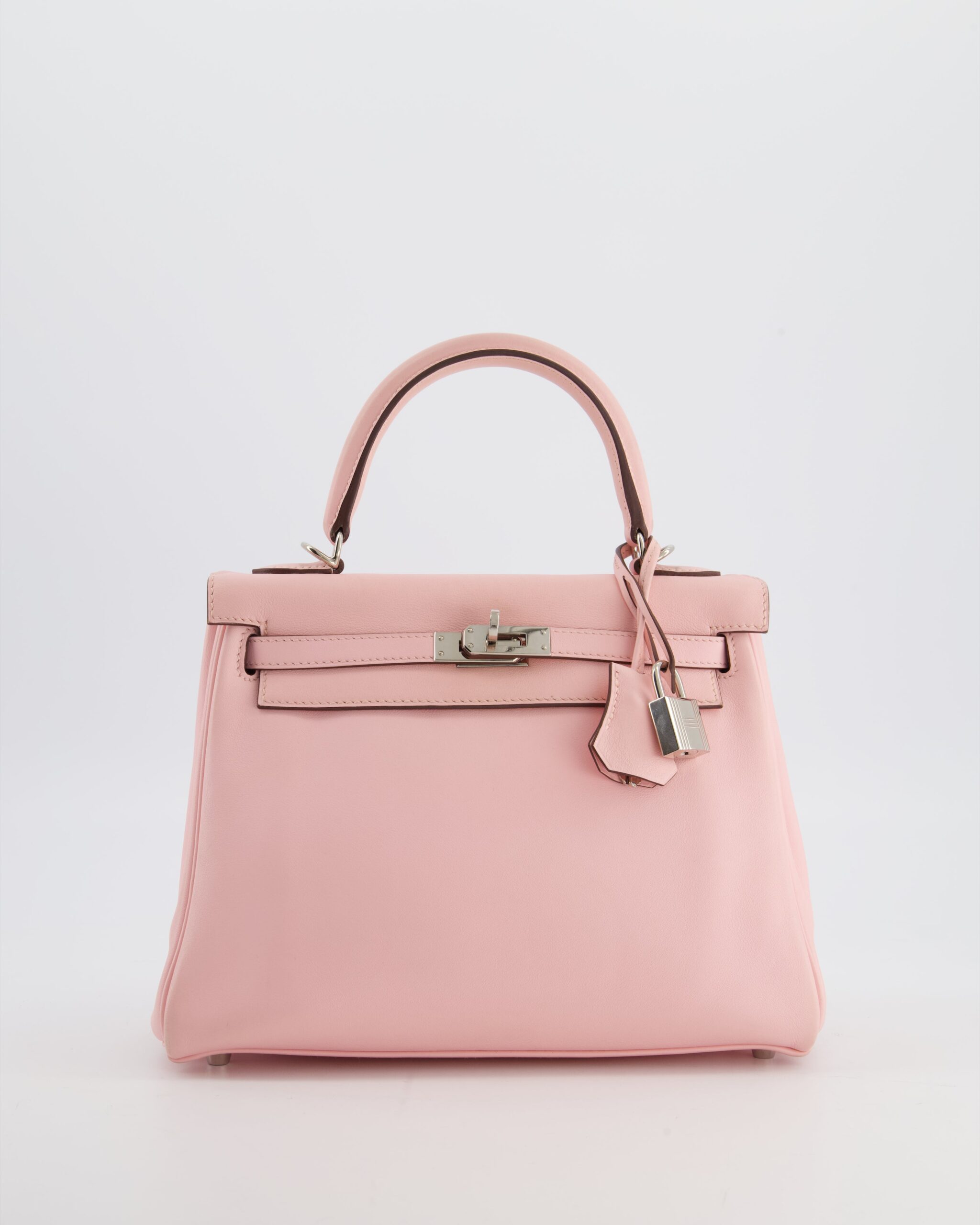 Hermes Kelly 25 Retourne Bag in Rose Sakura Swift Leather with Palladium Hardware