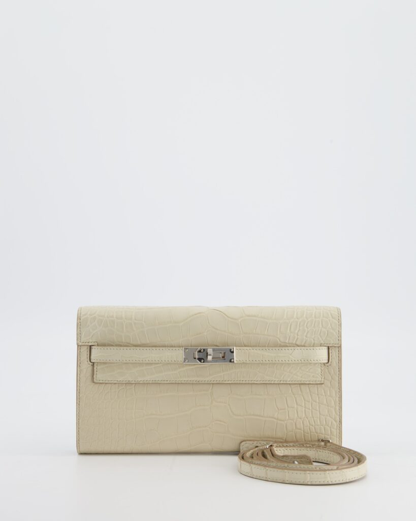 Hermes Kelly To Go Bag in Beton Alligator Mississippiensis Leather with Palladium Hardware - Product Image 2