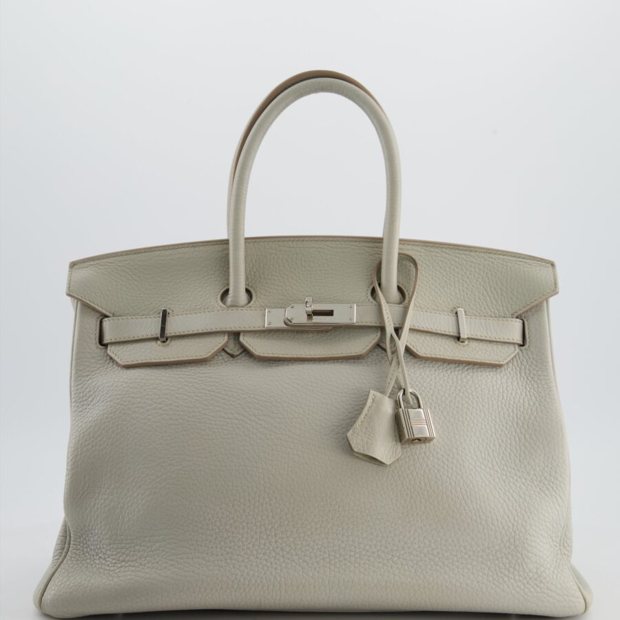 Hermes Birkin 35 Retourne Bag in Gris Perle Togo Leather with Palladium Hardware | Studio Nafay