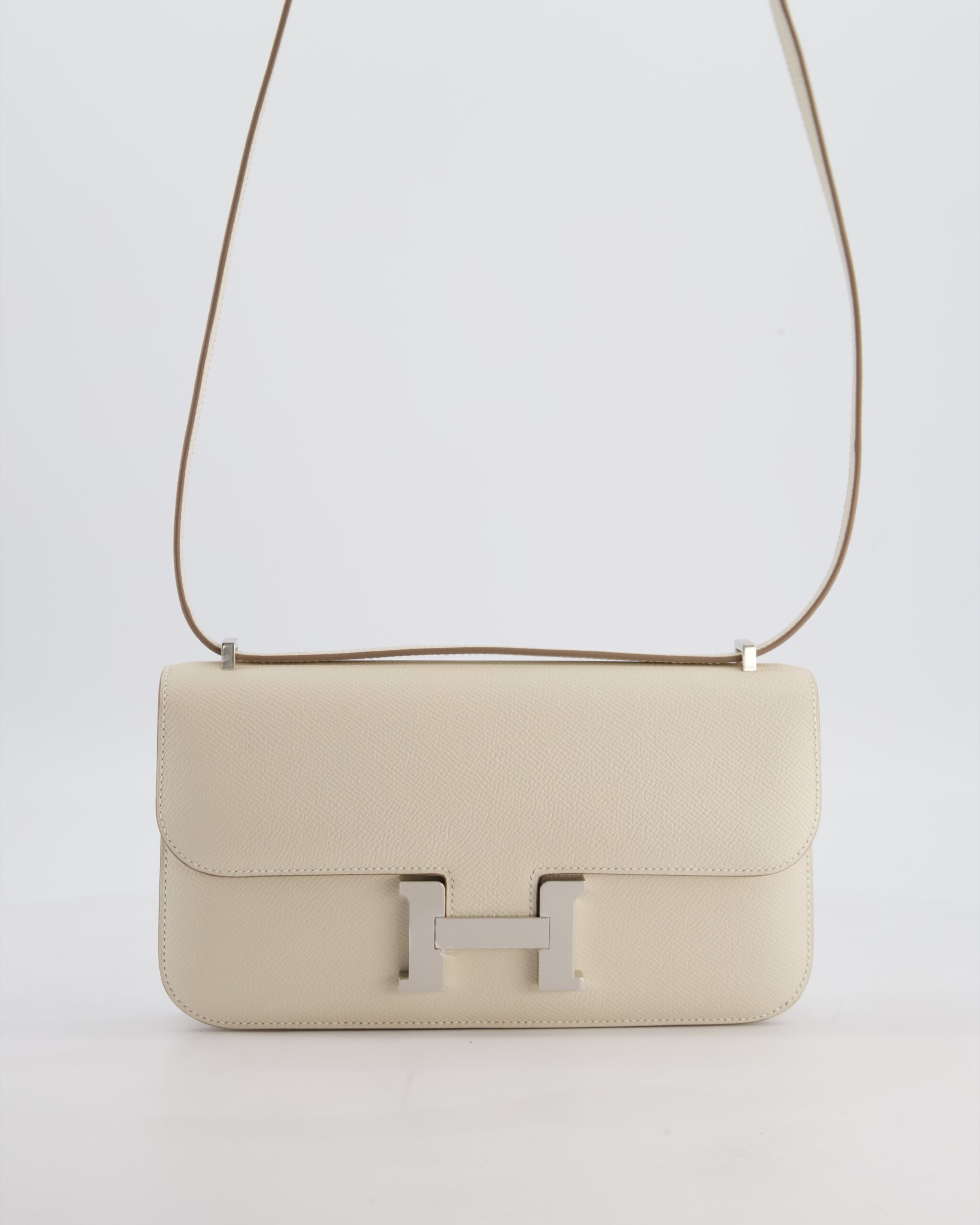 *NEW RELEASE* Hermes Constance 1-Elan Miroir Bag in Craie Epsom Leather with Palladium Hardware