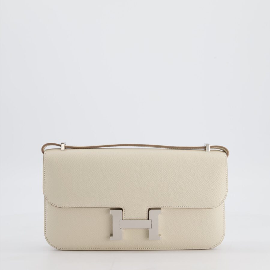 *NEW RELEASE* Hermes Constance 1-Elan Miroir Bag in Craie Epsom Leather with Palladium Hardware | Studio Nafay