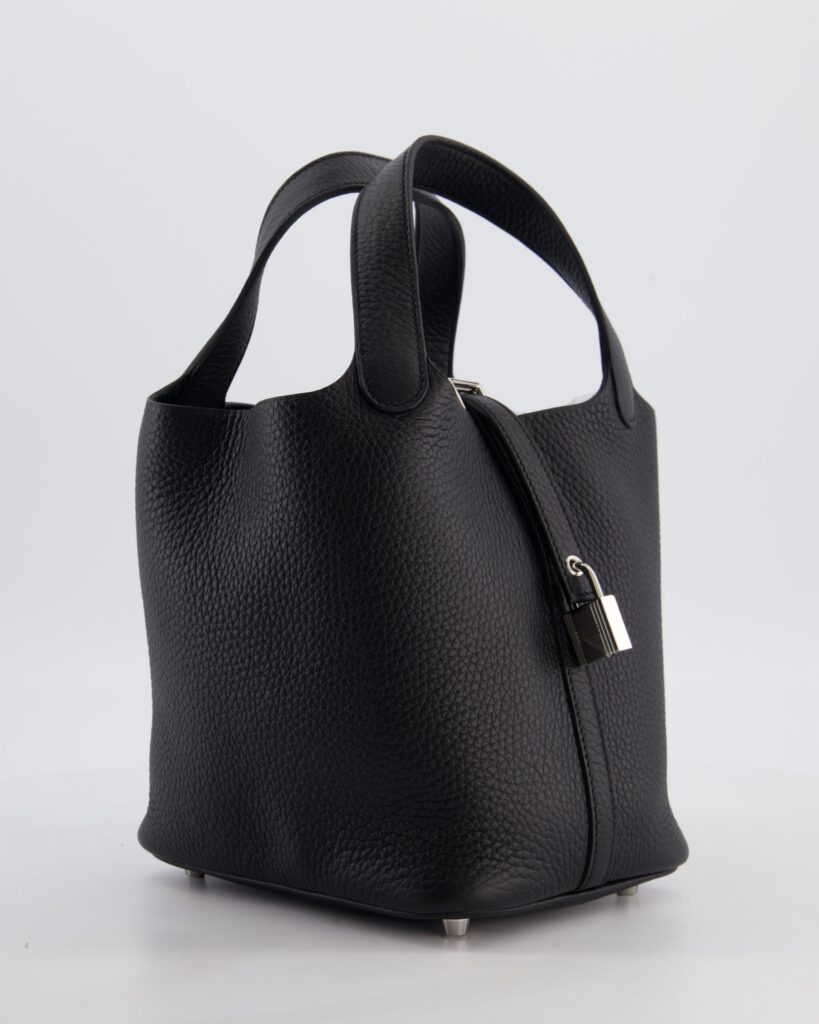 Hermes Picotin Lock 18 Bag in Noir Clemence Leather with Palladium Hardware - Product Image 2