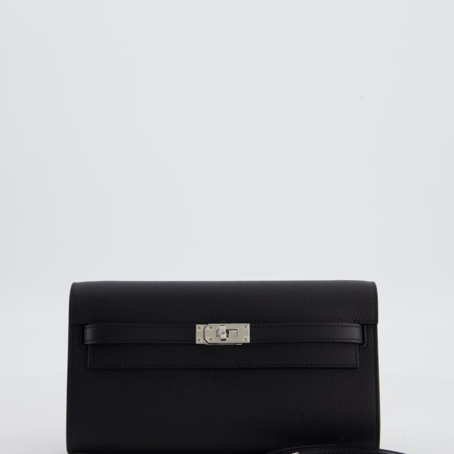 Hermes Kelly To Go Bag in Noir Epsom Leather with Palladium Hardware | Studio Nafay