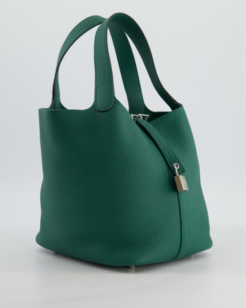 Hermes Picotin Lock 22 Bag in Vert Moyen Clemence Leather with Palladium Hardware - Product Image 2