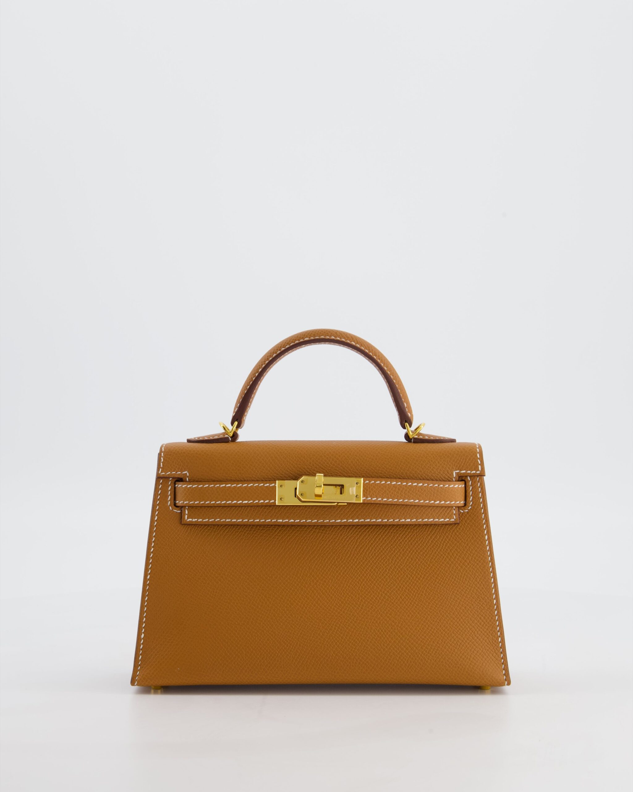 Hermes Mini Kelly II 20 Bag in Gold Epsom Leather with Gold Hardware