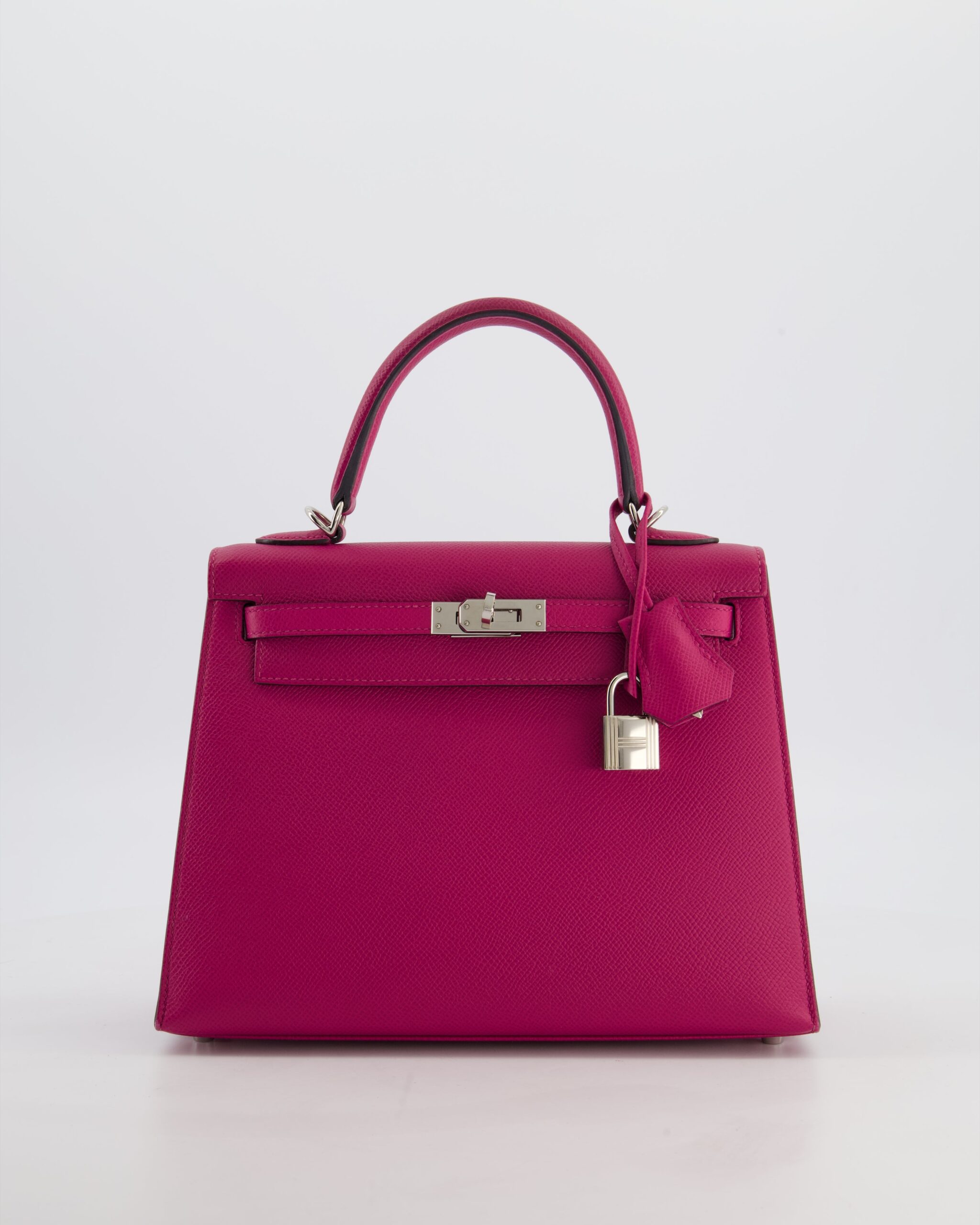Hermes Kelly 25 Sellier Bag in Rose Pourpre Epsom Leather with Palladium Hardware