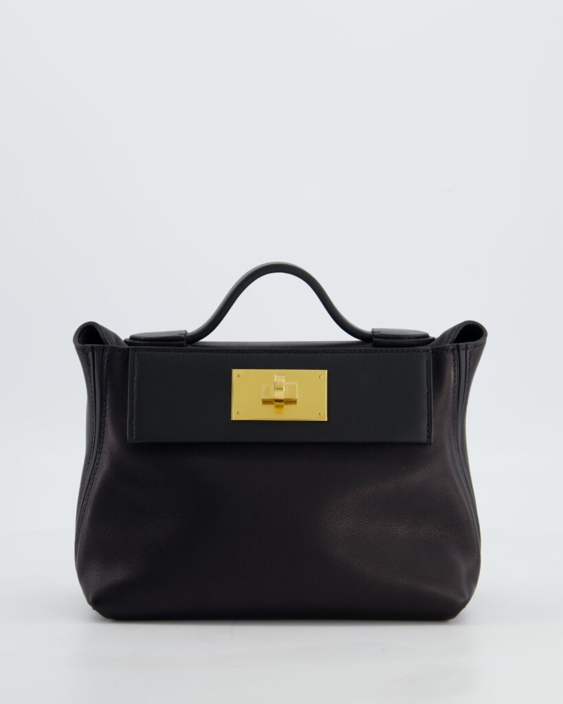 *RARE* Hermes 24/24 21 Bag in Noir Volupto and Noir Swift Leather with Gold Hardware - Product Image 2