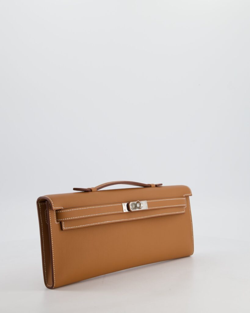 Hermes Kelly Cut Bag in Gold Swift Leather with Palladium Hardware - Product Image 2