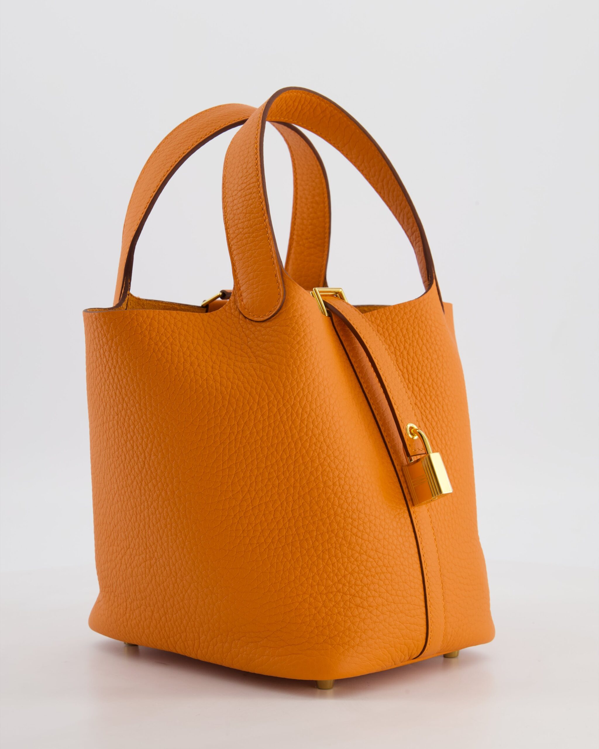 Hermes Picotin Lock 18 Bag in Orange H Taurillon Clemence Leather with Gold Hardware