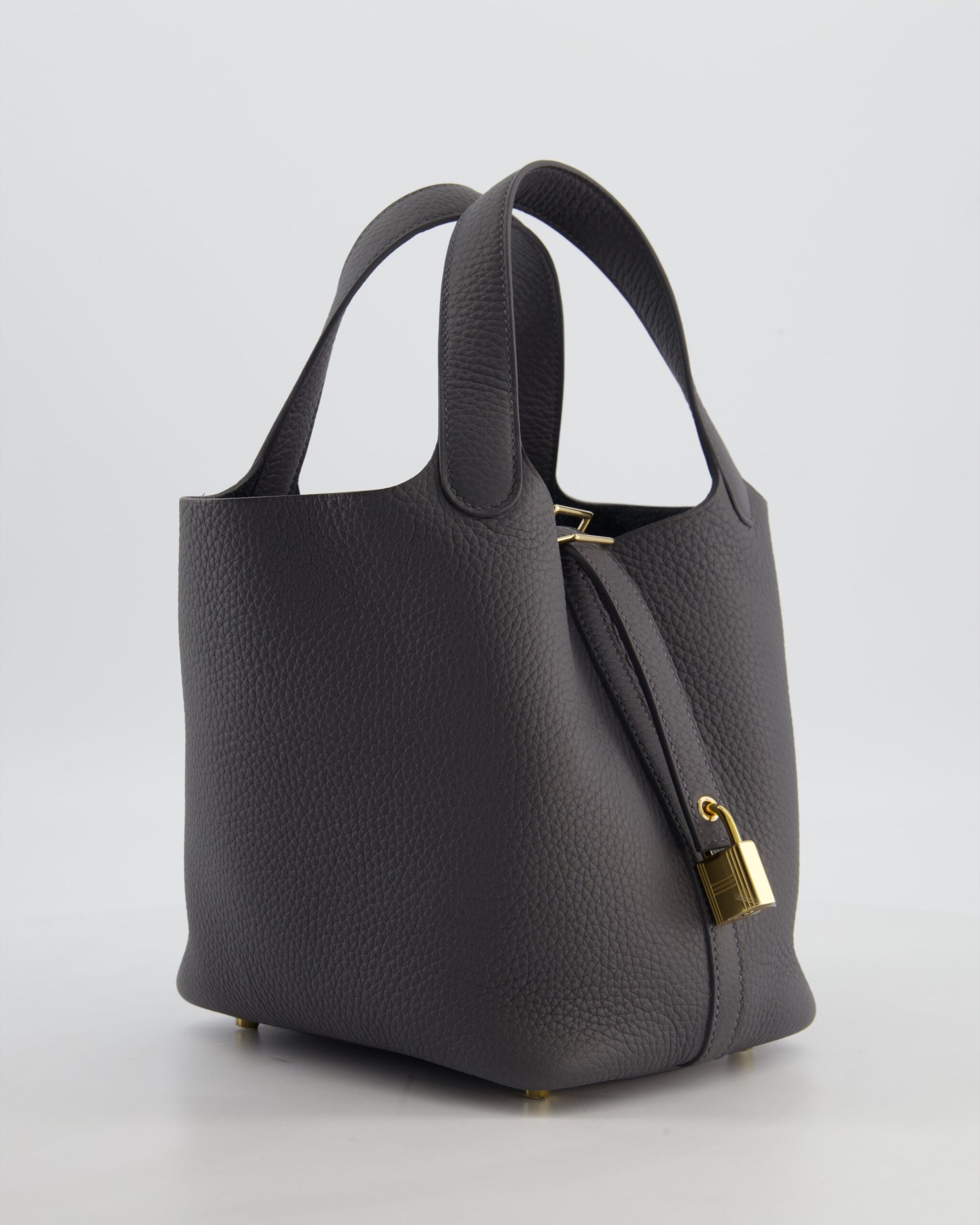 Hermes Picotin Lock 18 Bag in Ardoise Clemence Leather with Permabrass Hardware