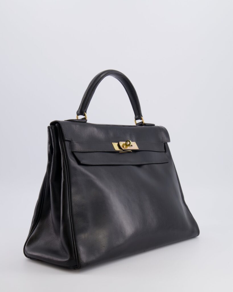 Hermes Kelly 32 Retourne Bag in Black Calfskin Box Leather with Gold Hardware - Product Image 2