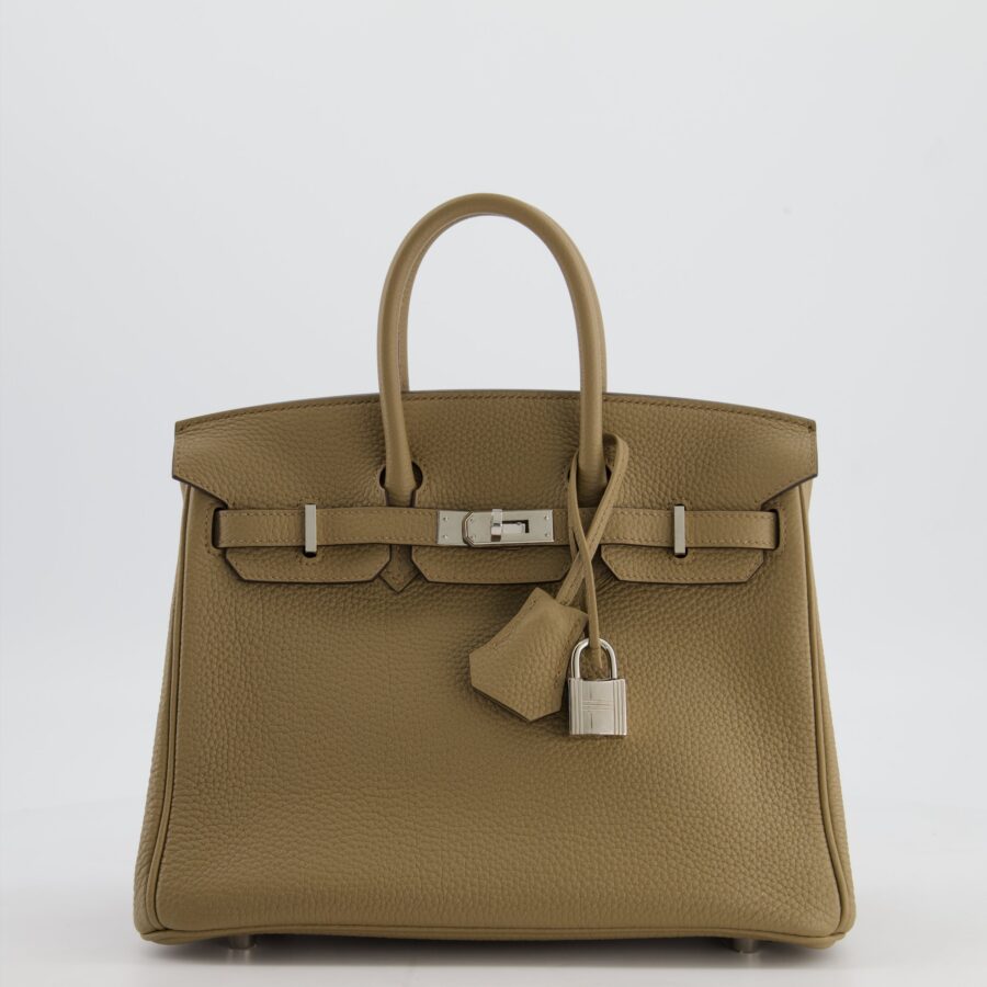 Hermes Birkin 25 Retourne Bag in Beige Marfa Togo Leather with Palladium Hardware | Studio Nafay