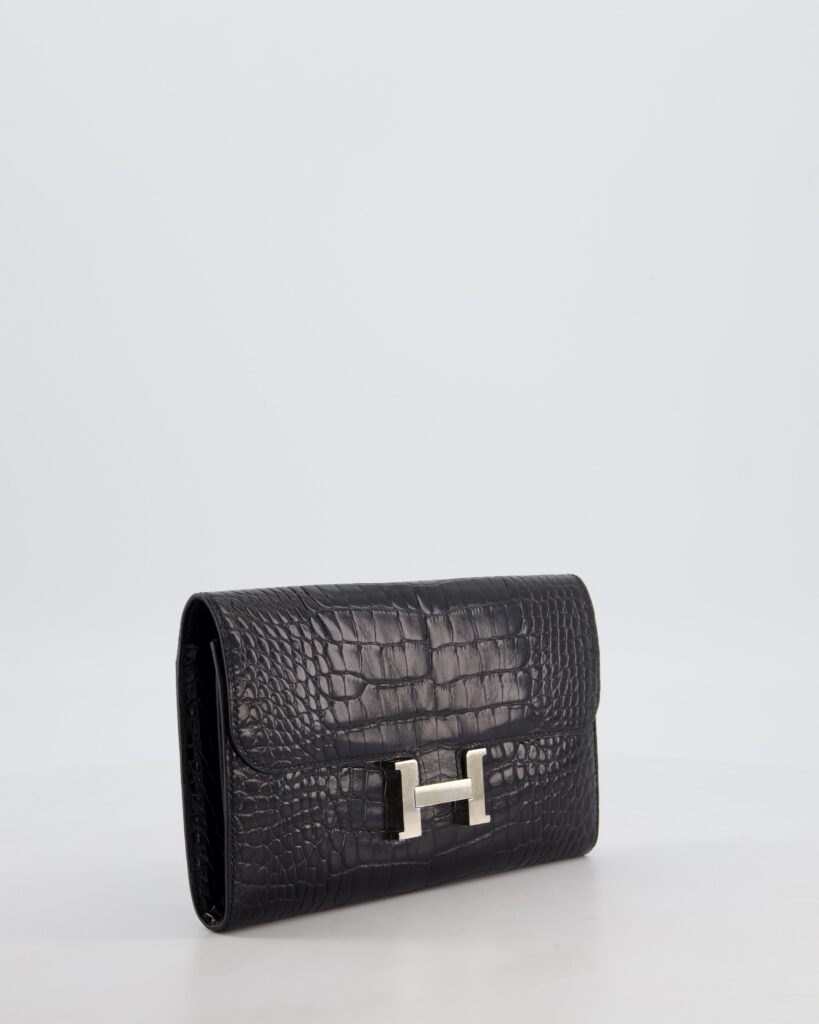 Hermes Constance Wallet in Noir Alligator with Palladium Hardware - Product Image 2