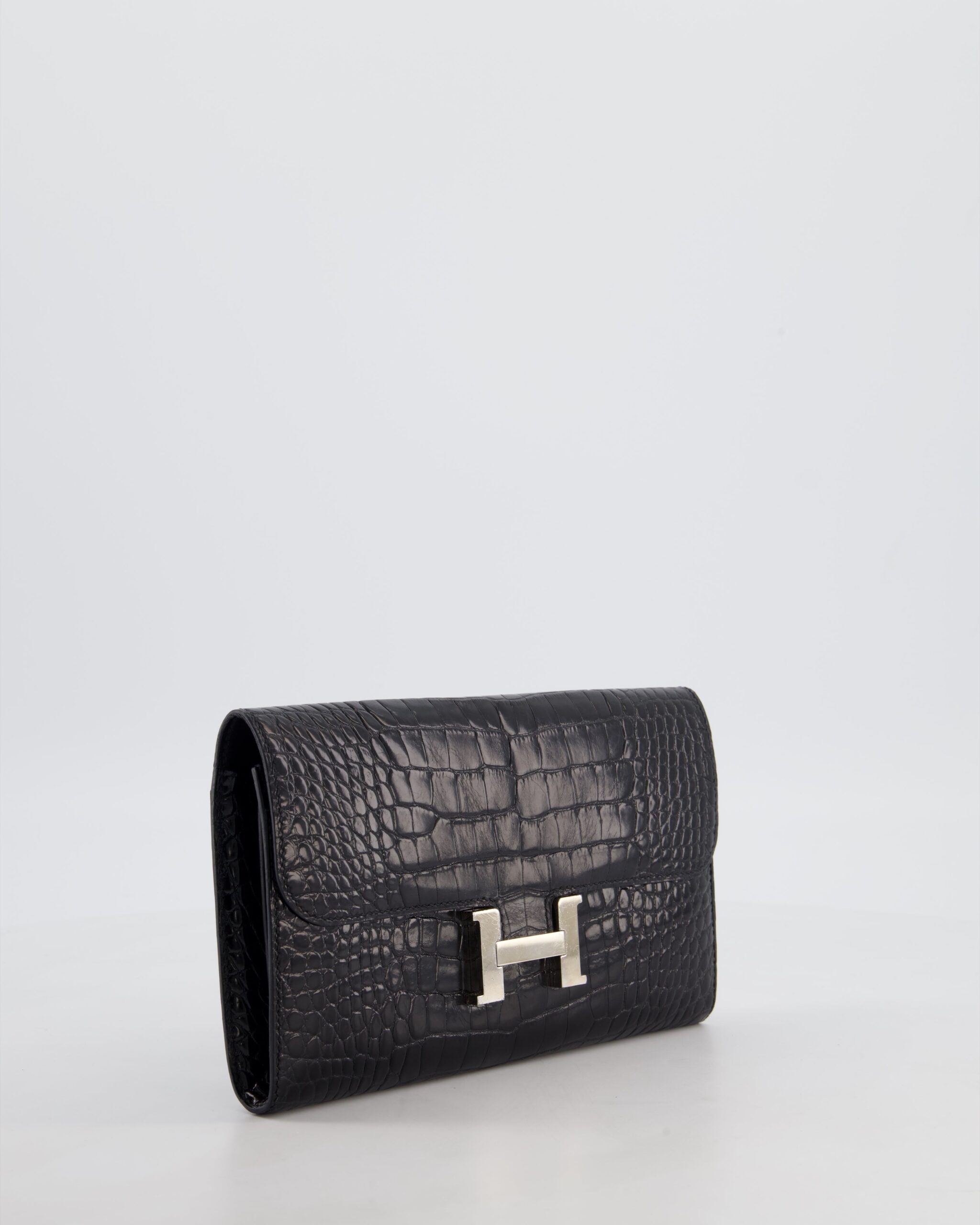 Hermes Constance Wallet in Noir Alligator with Palladium Hardware