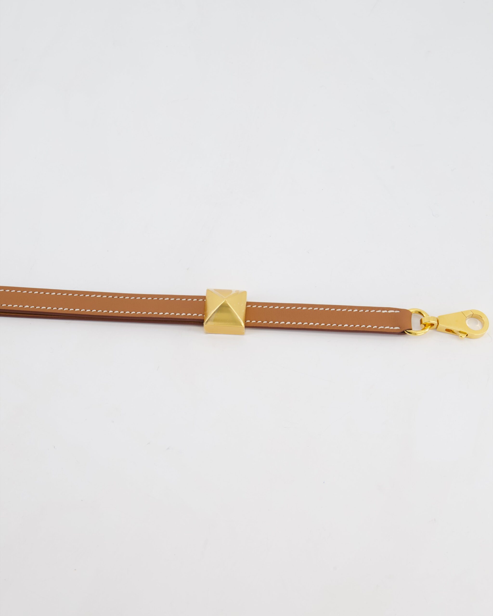 Hermes Medor Adjustable Bag Strap in Gold Swift Leather with Gold Hardware