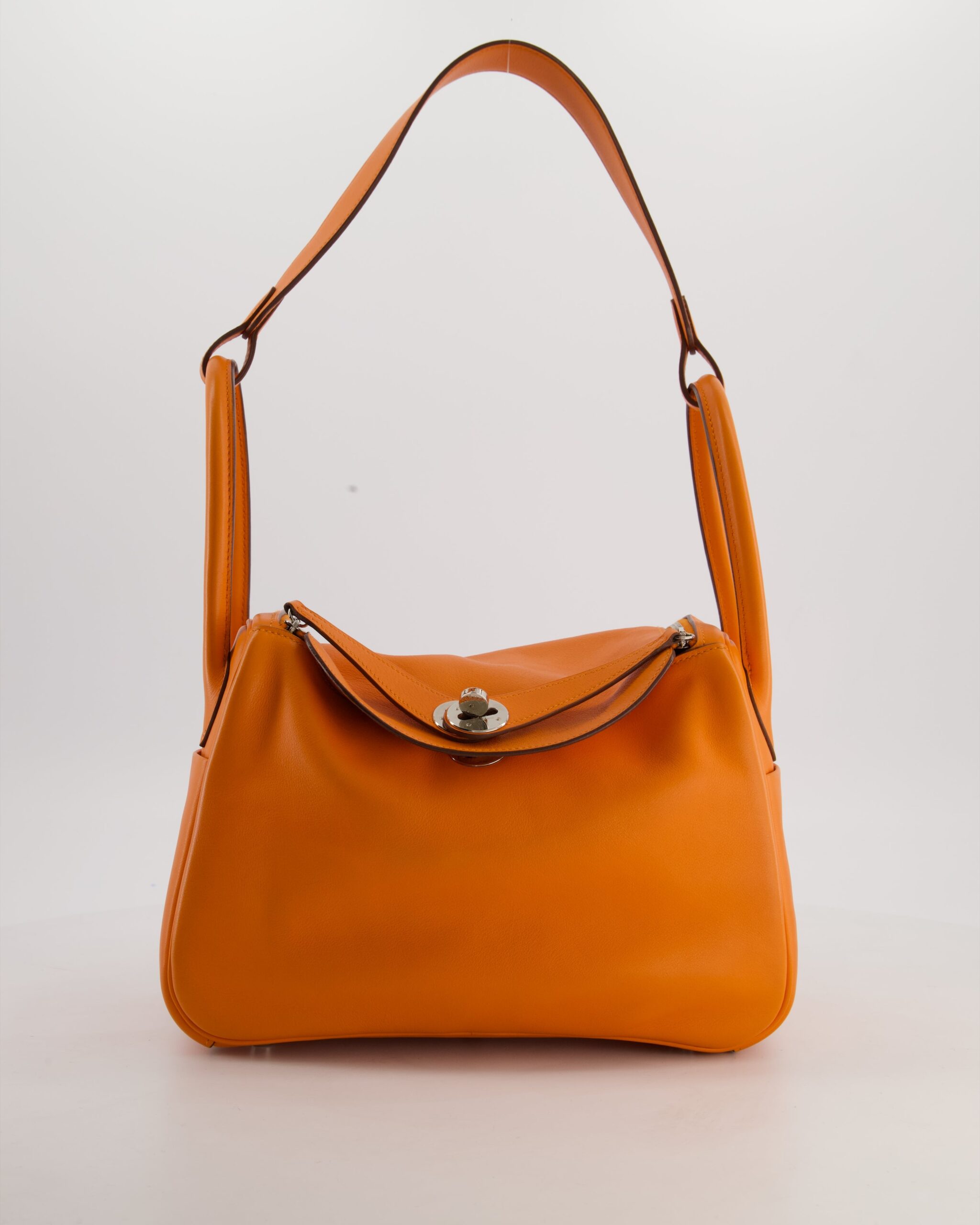 Hermes Lindy 26 Bag in Orange H Swift Leather with Palladium Hardware