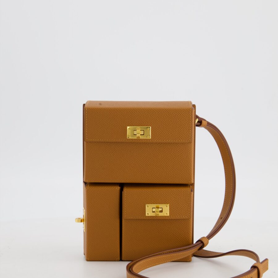 Hermes Kelly Multipocket To Go Pouch in Gold Epsom Leather with Gold Hardware | Studio Nafay