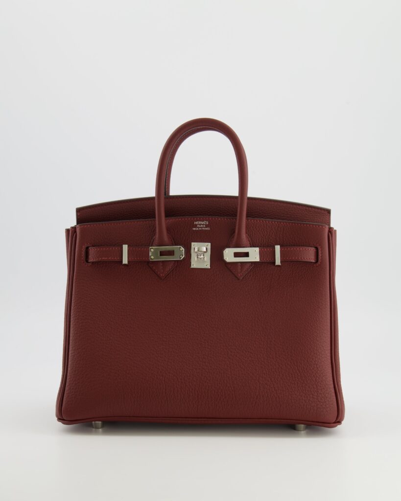 Hermes Birkin 25 Retourne Bag in Rouge H Veau Togo Leather with Palladium Hardware - Product Image 2