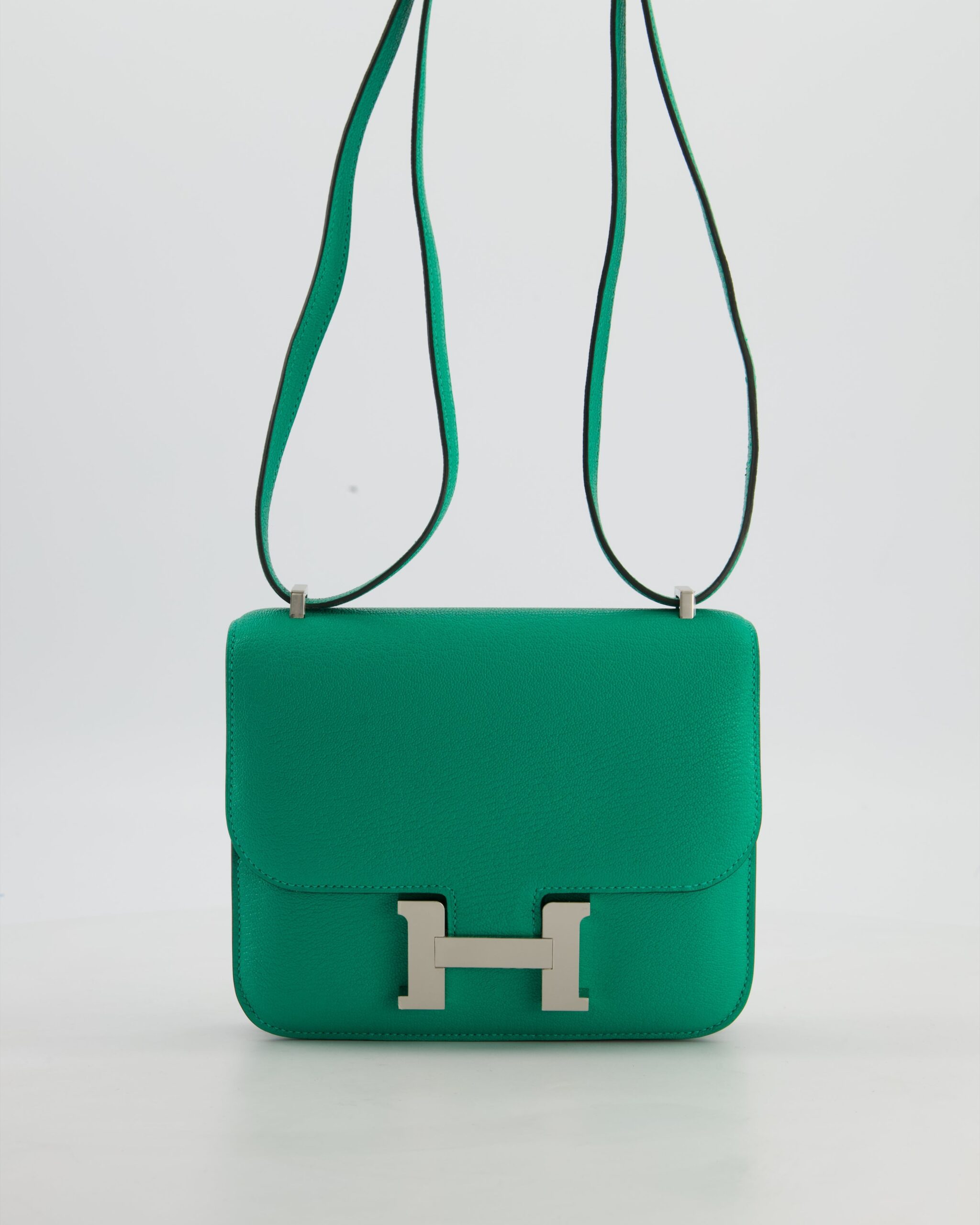 Hermes Mini Constance III Miroir 18 Bag in Menthe Chevre Mysore Leather with Palladium Hardware